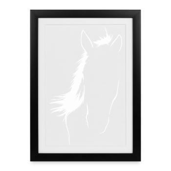 Elegant Horse Silhouette Art - Framed poster (27 × 37 cm) - black - Front