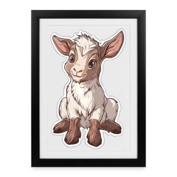 Chèvre - Affiche encadrée (27 × 37 cm) - noir - Devant