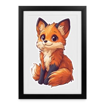 Fox - Framed poster (27 × 37 cm) - black - Front