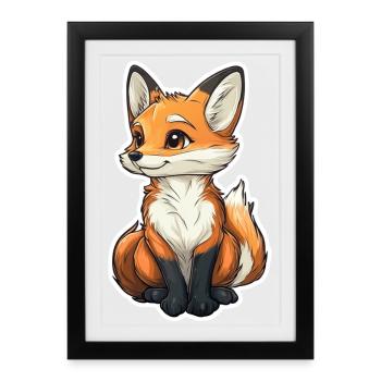 Fox - Framed poster (27 × 37 cm) - black - Front