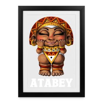 Taino Goddess Atabey - Framed poster (27 × 37 cm) - black - Front
