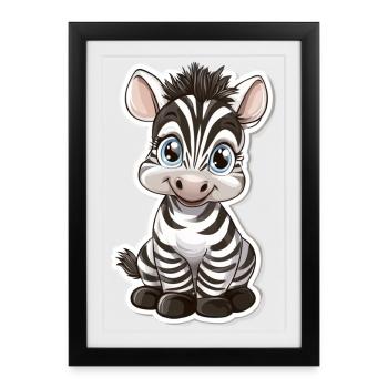 Zebra - Framed poster (27 × 37 cm) - black - Front