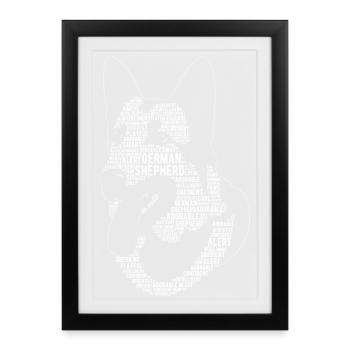 German Shepherd Word Art Gift - Framed poster (27 × 37 cm) - black - Front
