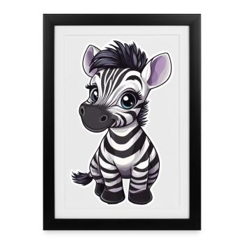 Zebra - Framed poster (27 × 37 cm) - black - Front