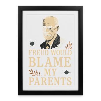Un futur psychologue me diagnostique - Affiche encadrée (27 × 37 cm) - noir - Devant