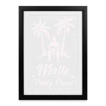 Vacances à la plage Malle Party Crew - Affiche encadrée (27 × 37 cm) - noir - Devant
