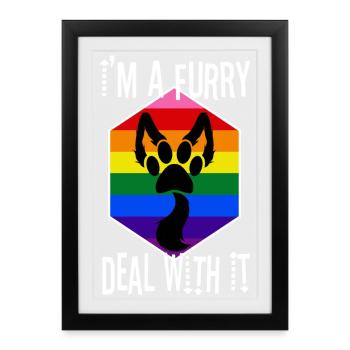 I'm A Furry Deal With It - Framed poster (27 × 37 cm) - black - Front