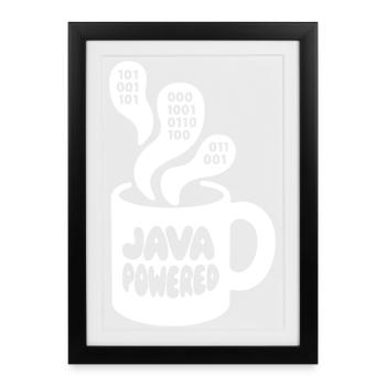 Java Powered Mug: Binary Steam - Framed poster (27 × 37 cm) - black - Front