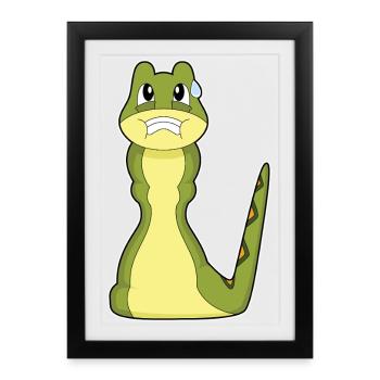 Snake Chess Board Game - Framed poster (27 × 37 cm) - black - Front