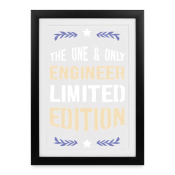 Only Engineer Édition Limitée - Affiche encadrée (27 × 37 cm) - noir - Devant
