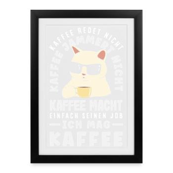 Le café ne parle pas, j’aime le café - Affiche encadrée (27 × 37 cm) - noir - Devant