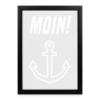 Moin Anchor Nautical Shirt - Framed poster (27 × 37 cm) - black - Front