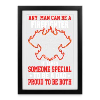 Firefighter Dad - Framed poster (27 × 37 cm) - black - Front