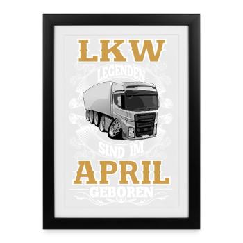 Truck Driver Birthday April - Framed poster (27 × 37 cm) - black - Front