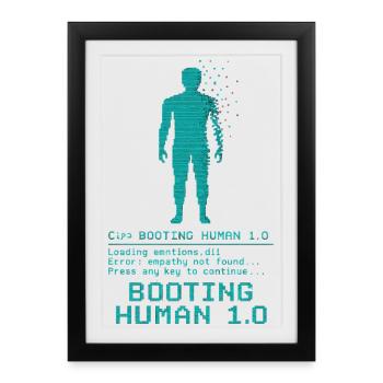 Booting Human 1.0 Empathy Error - Framed poster (27 × 37 cm) - black - Front