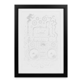 Steampunk Boombox Gears - Framed poster (27 × 37 cm) - black - Front