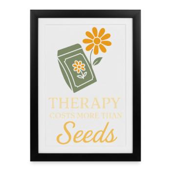 Funny garden humor, plant lover, - Framed poster (27 × 37 cm) - black - Front
