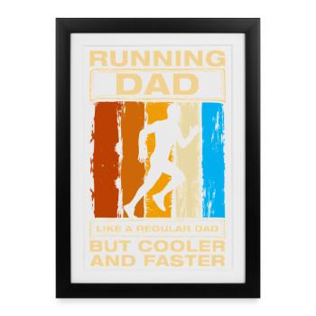 Running Dad Drôle Course à pied Jogging Coureur - Affiche encadrée (27 × 37 cm) - noir - Devant