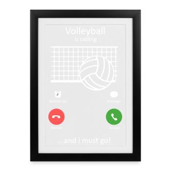 Le volley-ball appelle Joueur Fan Coach Gift - Affiche encadrée (27 × 37 cm) - noir - Devant