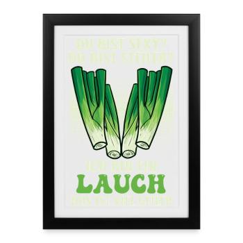 Salle de sport TU ES SEXY, TU ES PLUS RAIDE JE SUIS UN POIREAU - Affiche encadrée (27 × 37 cm) - noir - Devant