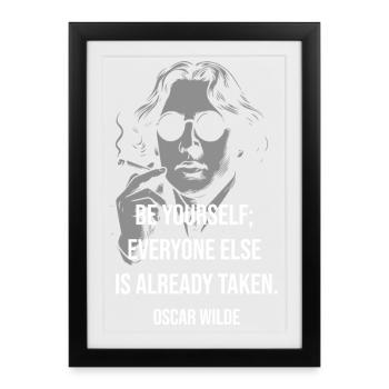 Sois toi-même Oscar Wilde T-shirt - Affiche encadrée (27 × 37 cm) - noir - Devant