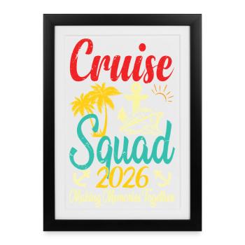 Équipe de croisière Vacances d’été 2026 Famille assortie - Affiche encadrée (27 × 37 cm) - noir - Devant