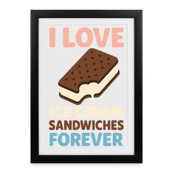 Dessert d’été pour amateurs de sandwichs glacés - Affiche encadrée (27 × 37 cm) - noir - Devant