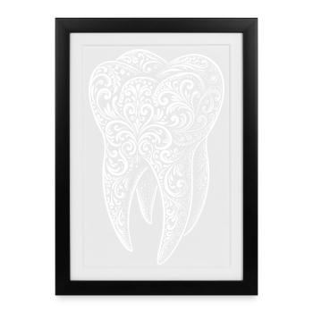Ornament tooth - Framed poster (27 × 37 cm) - black - Front