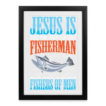 Pêcheurs Poissons Dictons Pêcheurs Pêcheur Drôle de pêcheur - Affiche encadrée (27 × 37 cm) - noir - Devant