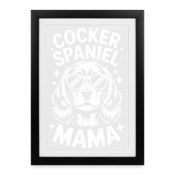 Cocker Spaniel faisant une blague Cadeau de cocker spaniel - Affiche encadrée (27 × 37 cm) - noir - Devant