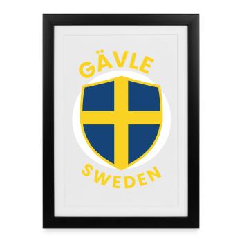 Gävle Sköld Sweden - Framed poster (27 × 37 cm) - black - Front