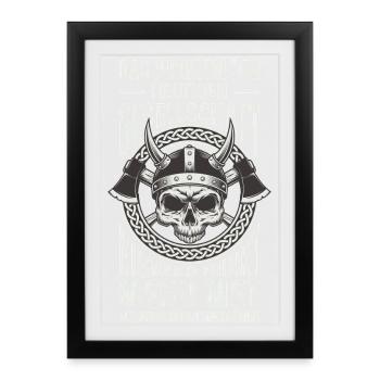 Viking Outfit Valhalla Norse Mythology - Framed poster (27 × 37 cm) - black - Front
