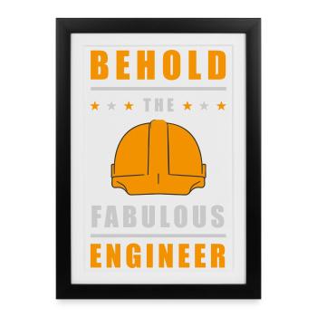 Casque d’ingénieur fabuleux - Affiche encadrée (27 × 37 cm) - noir - Devant