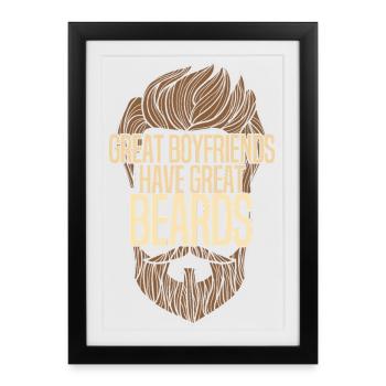 Les super petits amis ont une belle barbe - Affiche encadrée (27 × 37 cm) - noir - Devant