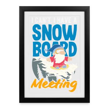 Télésiège de réunion de snowboard snowboard - Affiche encadrée (27 × 37 cm) - noir - Devant