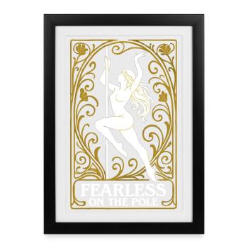 Femme de la danse abstraite à la barre dans le noble Art nouveau - Affiche encadrée (27 × 37 cm) - noir - Devant