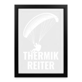 Parapente THERMIK REITER Drôle - Affiche encadrée (27 × 37 cm) - noir - Devant