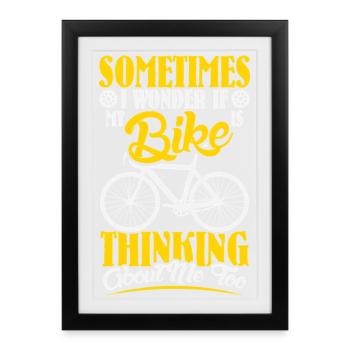 VTT VTT Vélo de Parole Descendance VTT - Affiche encadrée (27 × 37 cm) - noir - Devant
