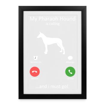 Pharaoh Hound Is Calling Funny Dog Phone Alert - Framed poster (27 × 37 cm) - black - Front