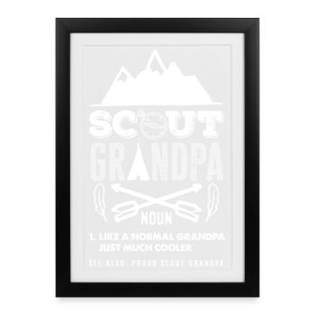 Grand-père fier des scouts Grand-père - Affiche encadrée (27 × 37 cm) - noir - Devant