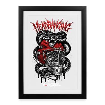 Serpent et Masque de Hockey - Affiche encadrée (27 × 37 cm) - noir - Devant