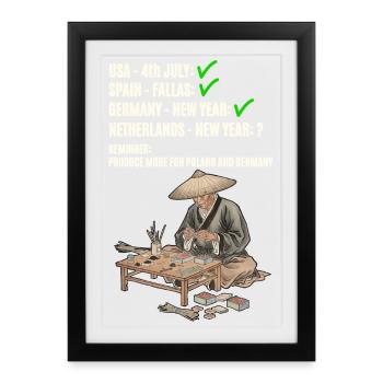 Vuurwerk for Netherlands - Framed poster (27 × 37 cm) - black - Front