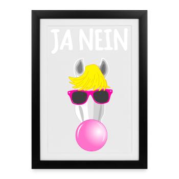 Cheval drôle. Peu importe. - Affiche encadrée (27 × 37 cm) - noir - Devant