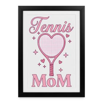 Conception de raquette Tennis Mom Heart - Affiche encadrée (27 × 37 cm) - noir - Devant