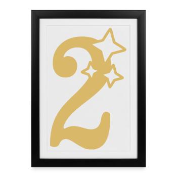 Étoile du 2e anniversaire - Affiche encadrée (27 × 37 cm) - noir - Devant