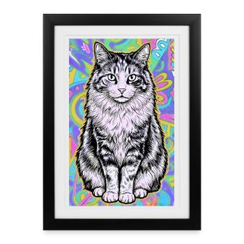 chat - Affiche encadrée (27 × 37 cm) - noir - Devant