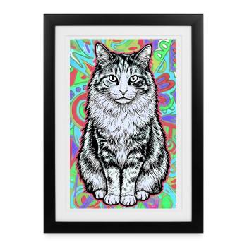 chat - Affiche encadrée (27 × 37 cm) - noir - Devant