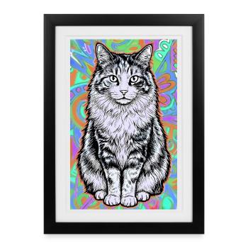 chat - Affiche encadrée (27 × 37 cm) - noir - Devant