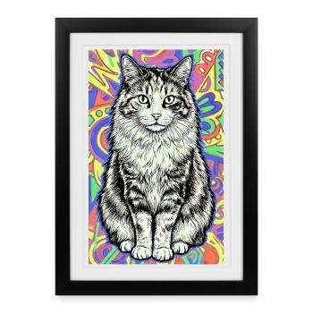chat - Affiche encadrée (27 × 37 cm) - noir - Devant