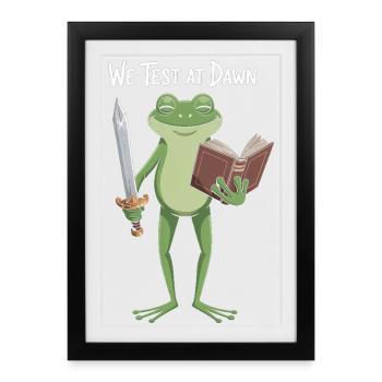 Le Chevalier Grenouille à l’Aube - Affiche encadrée (27 × 37 cm) - noir - Devant